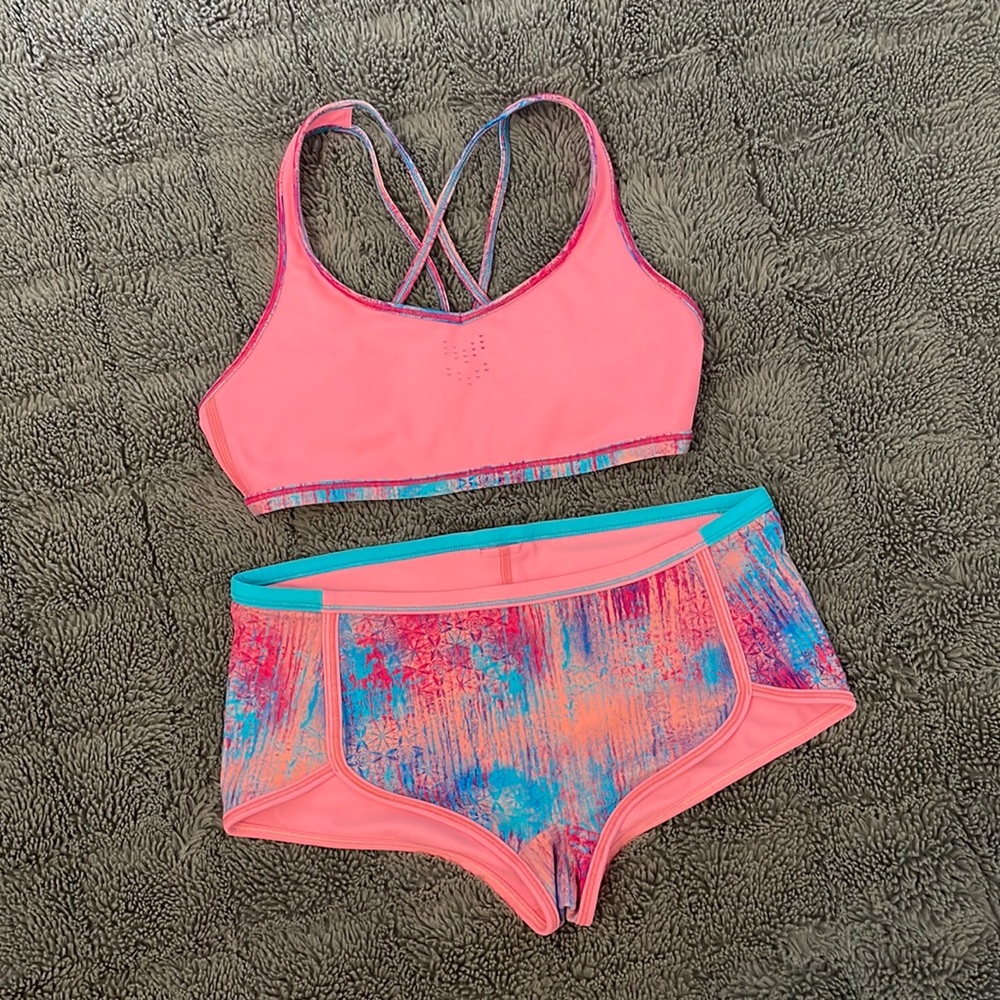 Ivivva Pink and Blue Sporty Bikini Swimwear